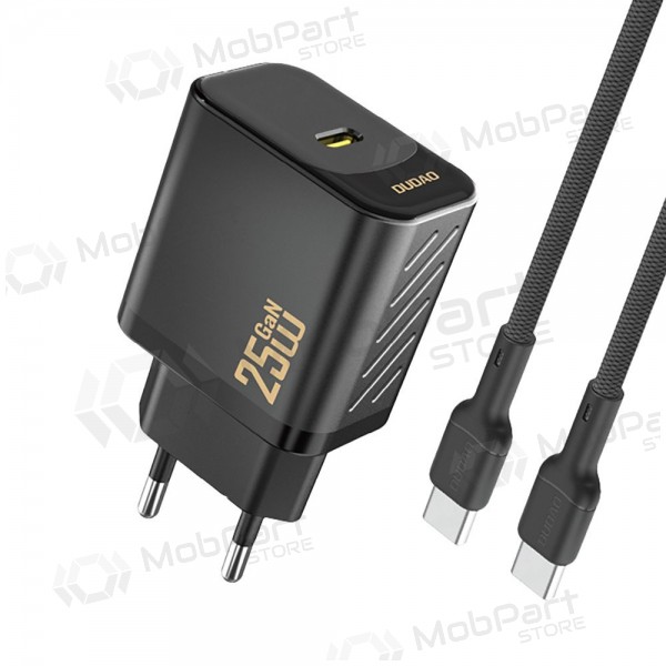 Nabíječka Dudao A27C GaN 25W USB-C + USB-C to USB-C kabel 1.0m černá