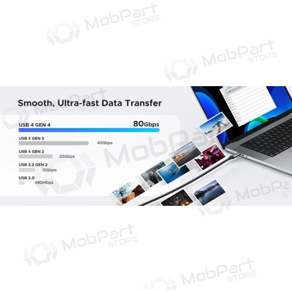 USB-C kabel Ugreen L706 USB-C na USB-C 1 m 240 W černý