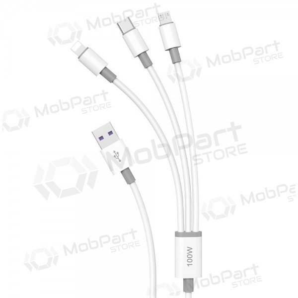 USB kabel Dudao L8s-3in1 USB-A na USB-C / Micro USB / Lightning 1.2 m 100 W