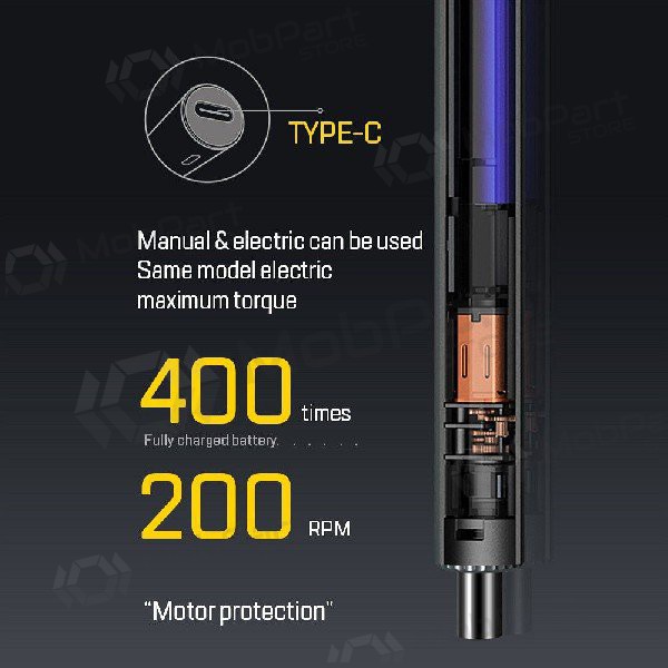 Elektrinis atsuktuvas UF-TOOLS - N20 su 58ks antgalių rinkiniu