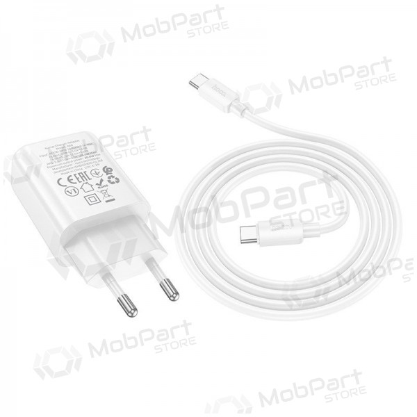 Nabíječka telefonu Hoco N60 GaN USB-C s kabelem USB-C 1 m bílá