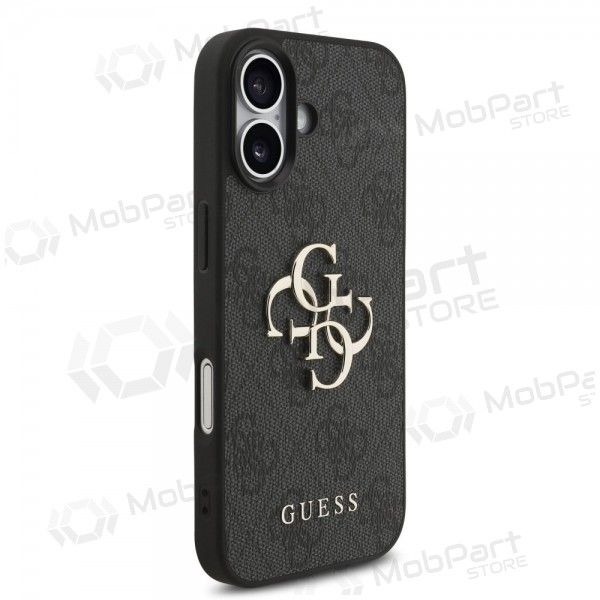Apple iPhone 17 obal - Guess PU 4G Metal Logo Strap (černý)
