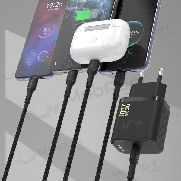 Nabíječka Dudao A27C GaN 25W USB-C + USB-C to USB-C kabel 1.0m černá