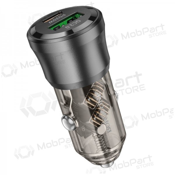 Automobilová nabíječka Borofone BZ25 38 W USB-C + USB-A PD QC černá