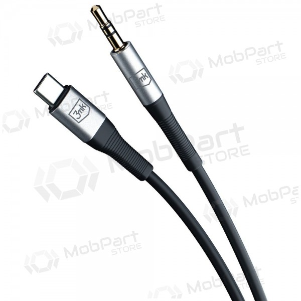 Audio kabel 3mk USB-C na 3.5 mm 1 m černý