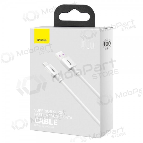 USB kabel Baseus Superior iš USB į Type-C 66W 2.0m bílý CATYS-A02