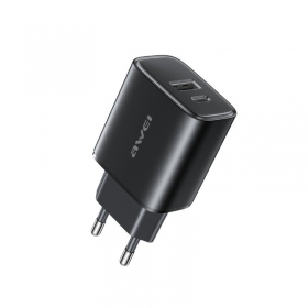 Nabíječka telefonu Awei PD85-EU 22.5 W USB-C + USB-A černá