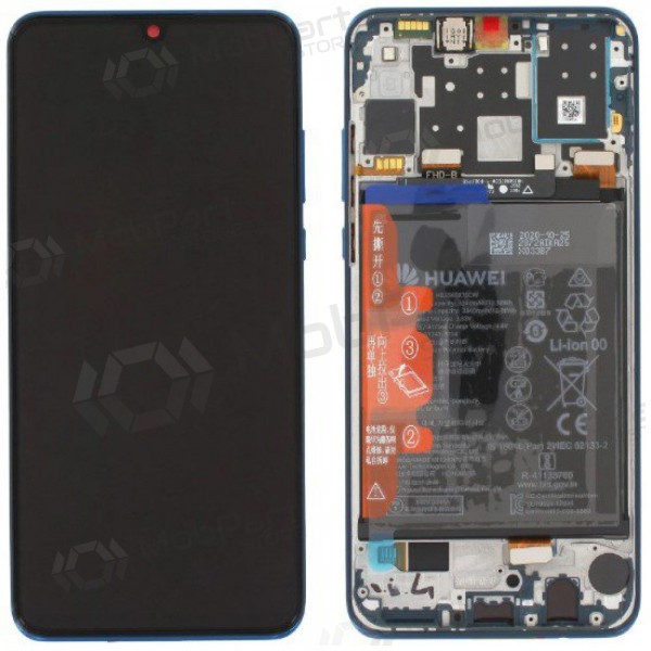 Displej pro Huawei P30 Lite New Edition 2020 (02353FQE/02353DQS) (modrý) (s rámečkem a baterií) (servisní balení) (originální)