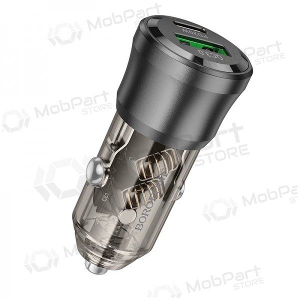 Automobilová nabíječka Borofone BZ25 38 W USB-C + USB-A PD QC černá