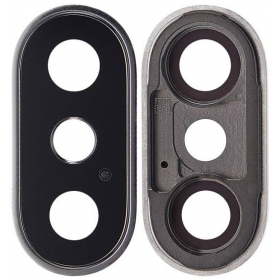 Apple iPhone X sklo kamery (stříbrný) (s rámem)