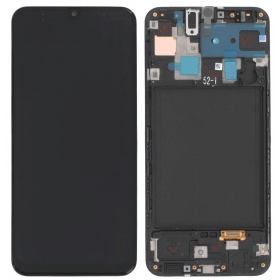 Samsung Galaxy A30 displej (černá) (s rámem) (originál)