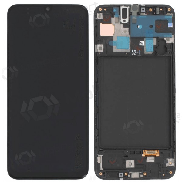 Samsung Galaxy A30 displej (černá) (s rámem) (originál)