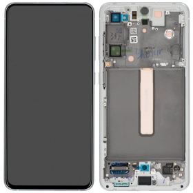 Samsung Galaxy S21 FE 5G displej (bílý) (s rámem) (originál)