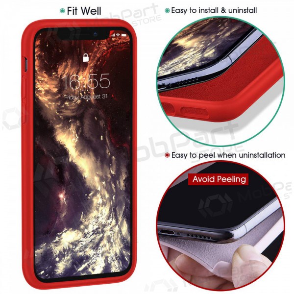 Obal Apple iPhone 12 Pro Max - Liquid Silicone 1.5mm (červený)