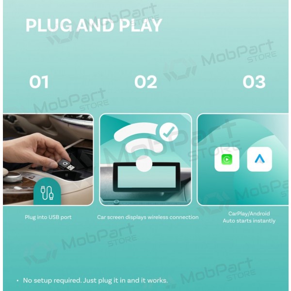 Bezdrátový CarPlay / Android Auto adaptér Ottocast Mini Aura CA530-T černý