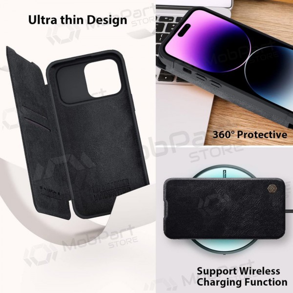 Apple iPhone 14 obal „Nillkin Leather“ (černý)