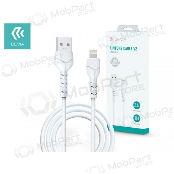 USB kabel Devia Kintone Lightning 1.0m (bílý) 5V 2.1A
