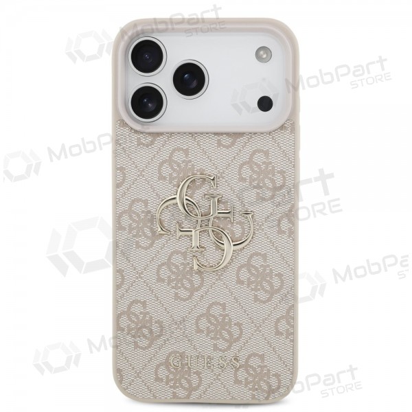 Obal Apple iPhone 17 Pro Max - Guess PU 4G Metal Logo (růžový)