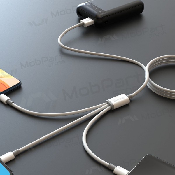 USB kabel Dudao L8s-3in1 USB-A na USB-C / Micro USB / Lightning 1.2 m 100 W