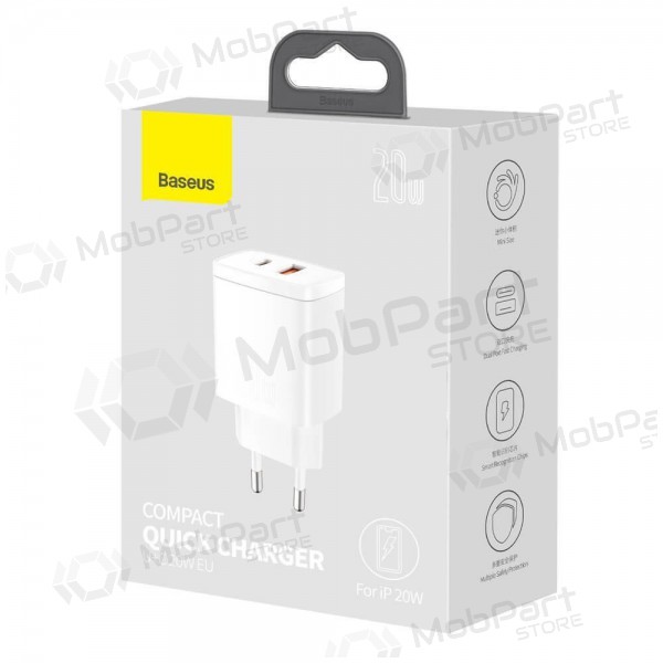 Nabíječka Baseus USB + Type-C 20W CCXJ-B02 (bílý)