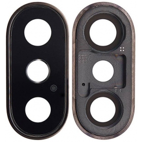 Apple iPhone XS / XS Max sklo kamery (zlatý) (s rámem)