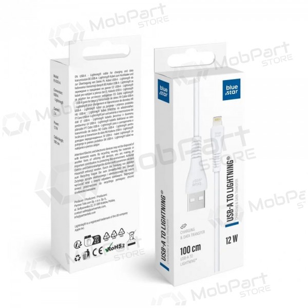Lightning kabel Blue Star PJ-DG5-A USB-A na Lightning 1 m bílý