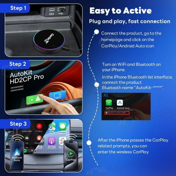 CarPlay adaptér Carlinkit HD2CP Pro bezdrátový Android Auto černý