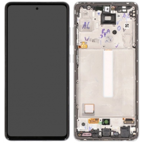 Samsung Galaxy A52 displej (bílý) (s rámem) (originál)