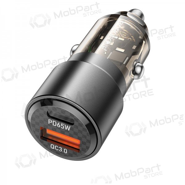 Nabíječka do auta Borofone BZ20A 83 W PD QC 3.0 USB-C + USB-A černá