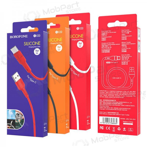 USB kabel Borofone BX30 Type-C 1.0m (bílý)