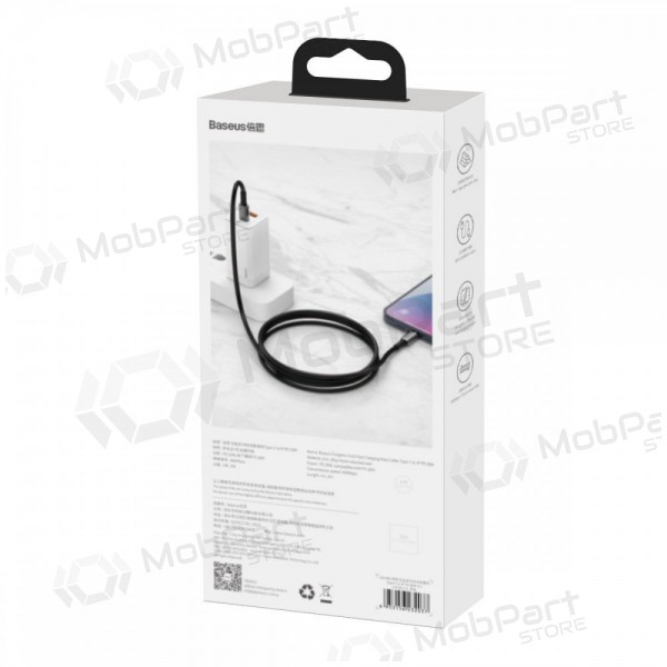 USB kabel Baseus Tungsten Gold Fast Data Type-C - Type-C 100W 1.0m (černý) CATWJ-01