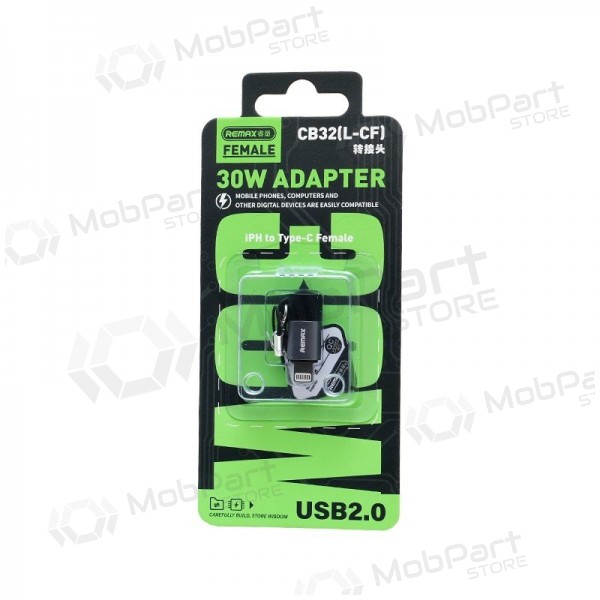 Adaptér Remax CB32 Lightning na USB-C USB 2.0 bílý