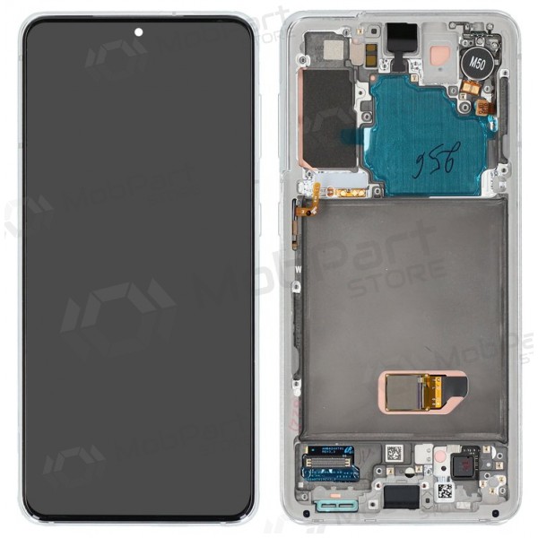 Samsung Galaxy S21 5G displej (bílý) (s rámem) (originál)