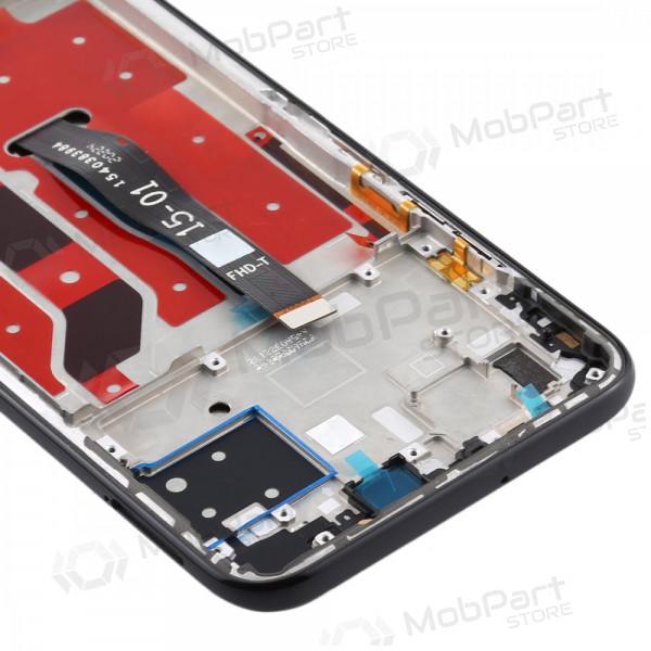 Huawei P40 Lite displej (černá) (s rámem) (použitý grade A, originál)
