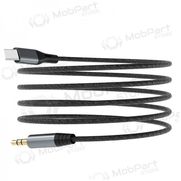 Audio kabel Dudao L11ProT USB-C na 3.5 mm 1 m černý