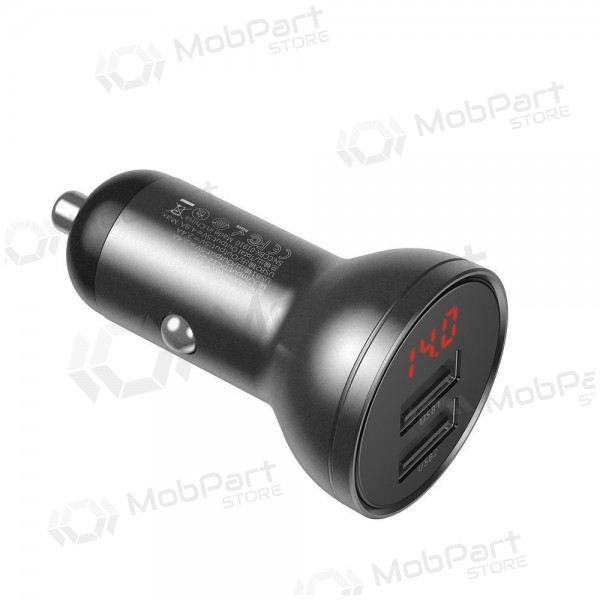 Nabíječka do auta Baseus Digital Display CCBX-0G 24 W 2x USB-A černá