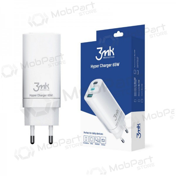 Nabíječka 3MK HyperCharger 65W 2xUSB-C, 1xUSB-A PD 3.0/QC 4.0 (bílý)