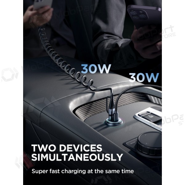 Nabíječka automobilinis Joyroom JR-CCN04 USB-C/USB-A 60W černá
