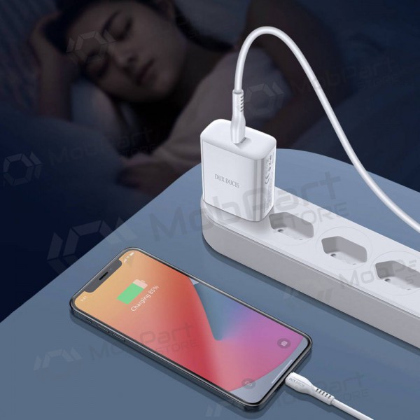 Nabíječka Dux Ducis C60-PD 20W + Type-C-Lightning (bílý)