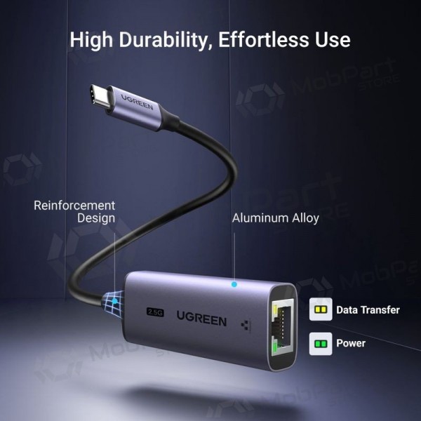 USB-C adaptér Ugreen CM648 USB-C na RJ45 šedý