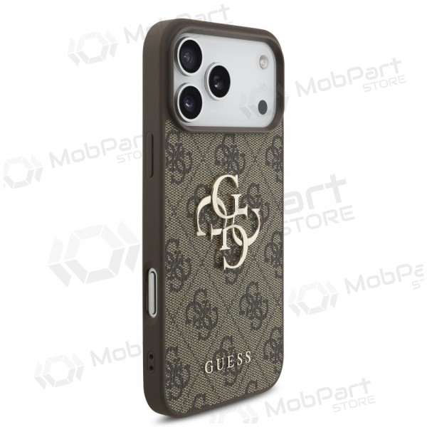 Obal Apple iPhone 17 Pro Max - Guess PU 4G Metal Logo (hnědý)
