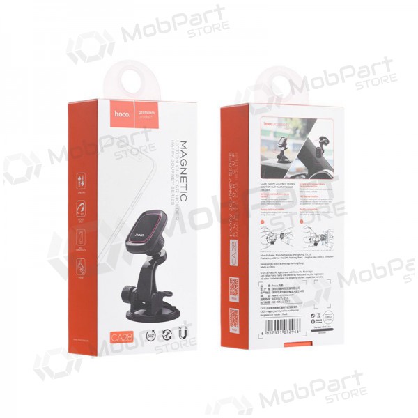 Automobilinis Univerzální telefono laikiklis Hoco CA28, mounted on the dashboard, magnetic, černá