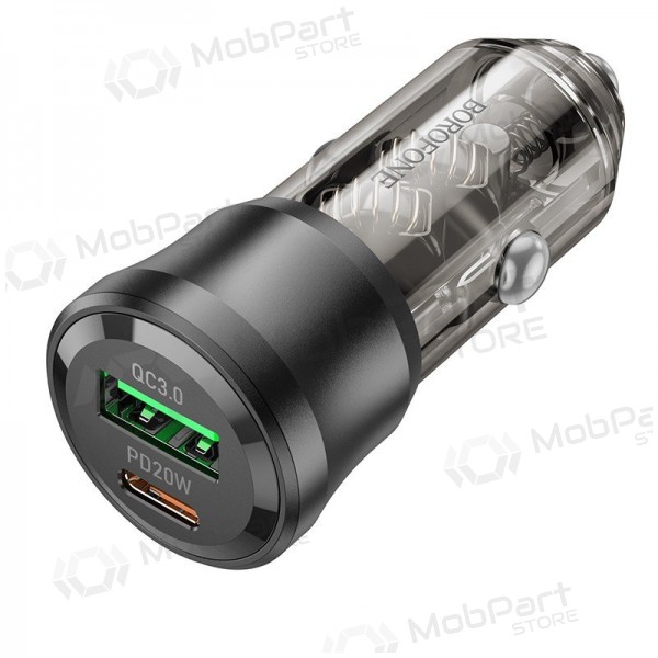 Automobilová nabíječka Borofone BZ25 38 W USB-C + USB-A PD QC černá