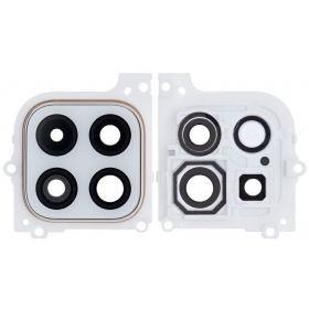 Samsung Galaxy A22 5G sklo kamery (bílý) (s rámem)