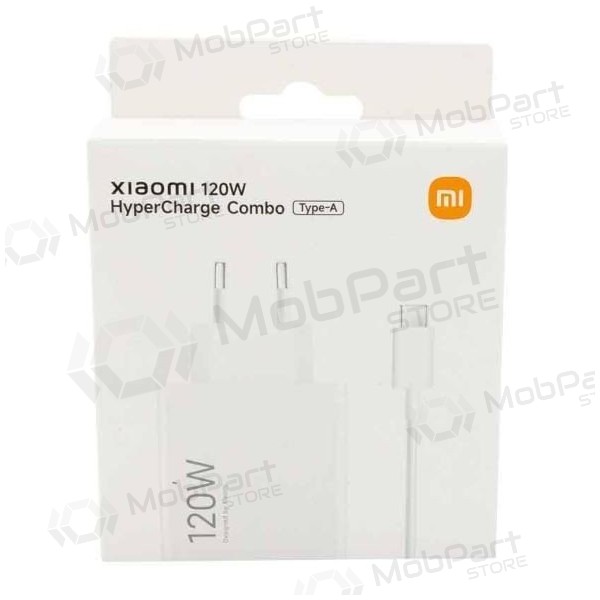 Originální nabíječka Xiaomi (BHR9462EU) 120W + bílý kabel typu C s balením.