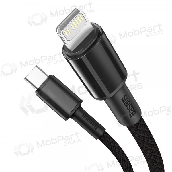 USB kabel Baseus High Density Braided Fast Data PD 20W Type-C - Lightning 1.0m (černá) CATLGD-01