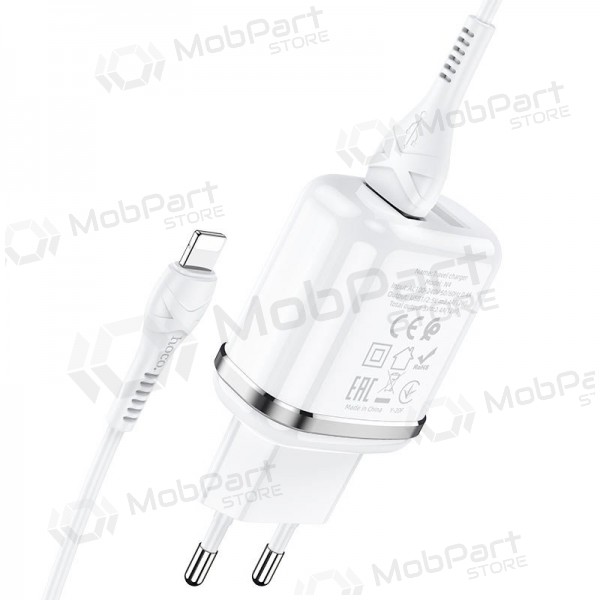 Nabíječka Hoco N4 X 2 USB  jungtimis + Lightning (2.4A) (bílý)