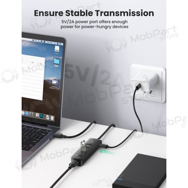 USB šakotuvas Ugreen CM416 USB-A 3.0 to 4xUSB-A 3.0 (10915) černá