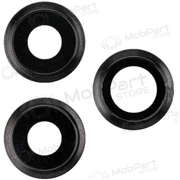 Apple iPhone 11 Pro / 11 Pro Max sklo kamery (3ks) (černá) (s rámem)