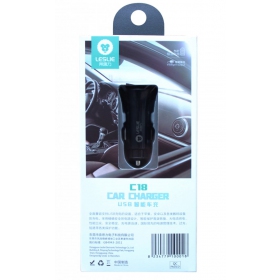 Nabíječka automobilinis Leslie C18 2 USB 2.4A (1A+2A) (černá)